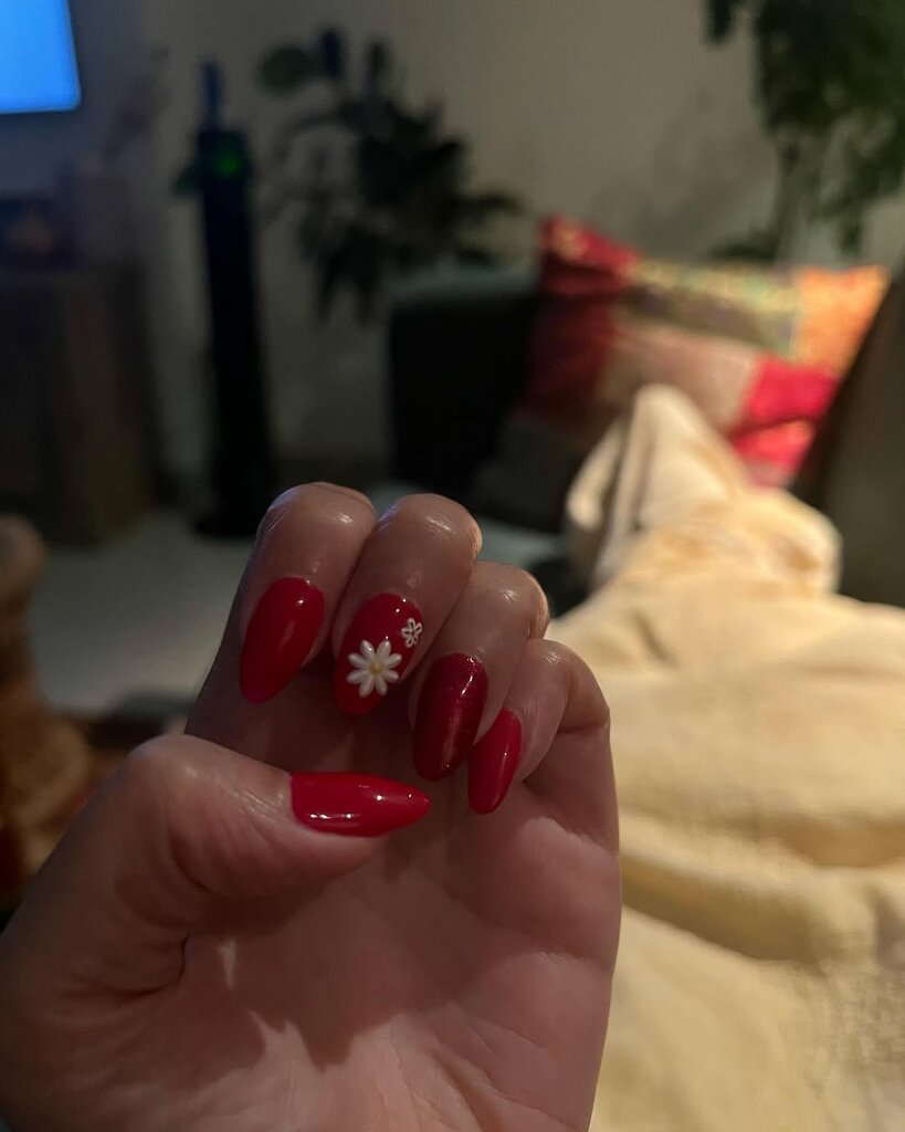 Red nail art at Tabassom Asgari Salon